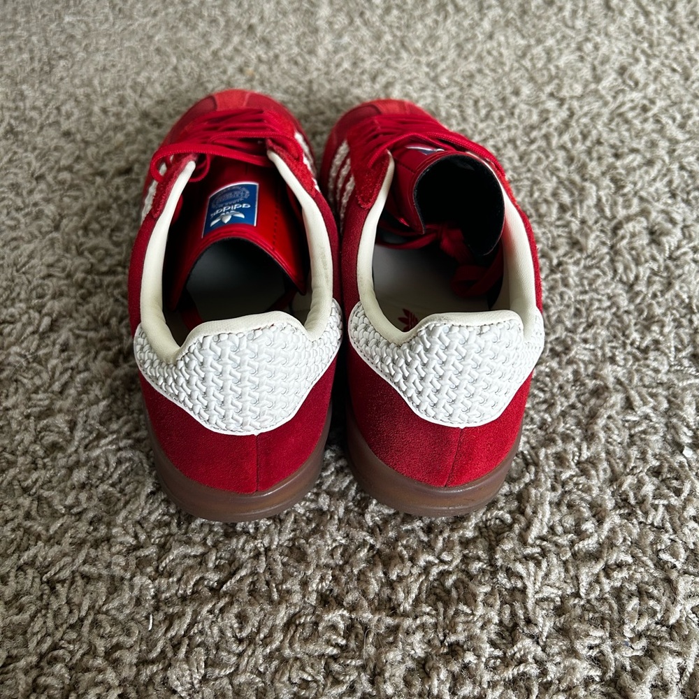 adidas Gazelle Red and White Women's Shoes - Picture 8 of 9